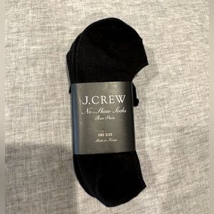 J. Crew No Show Socks, three pairs, one size